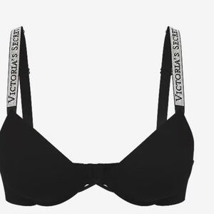 Victoria's Secret Black Logo Strap Underwire T-Shirt Bra